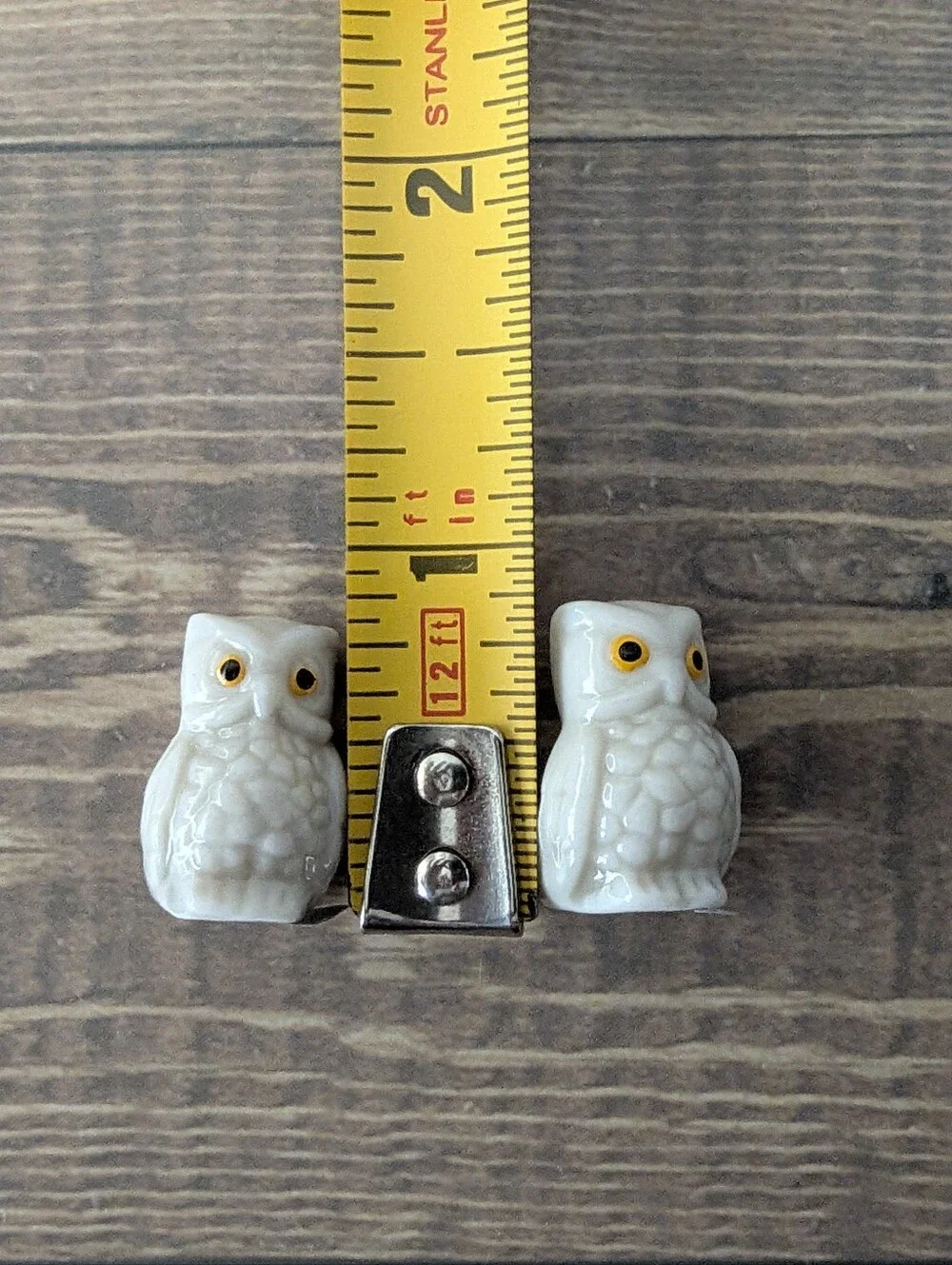 Bug House Miniature White Owl Figurines Vintage (Set of 2)